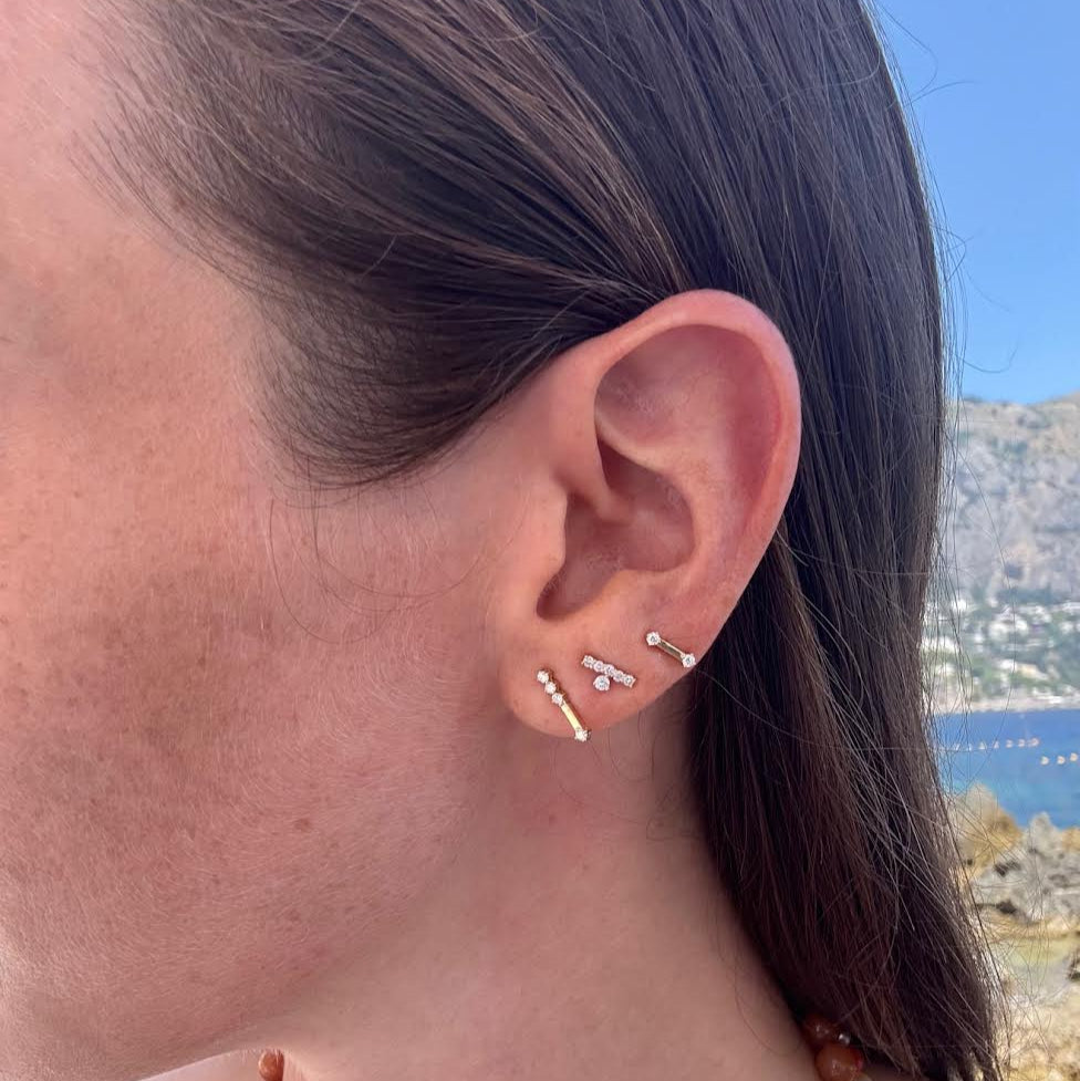 Celeste Diamond Bar Stud