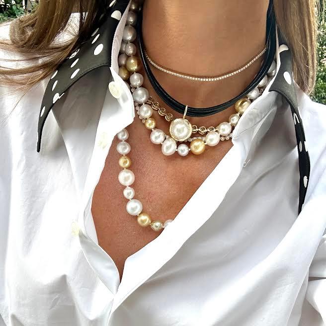 Large Candy Button Pearl Pendant