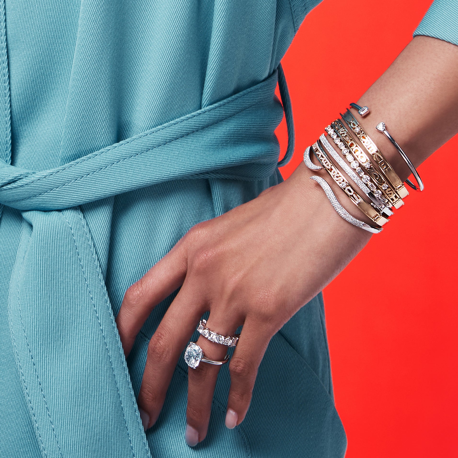 Ivy Pave Bangle in Rose Gold