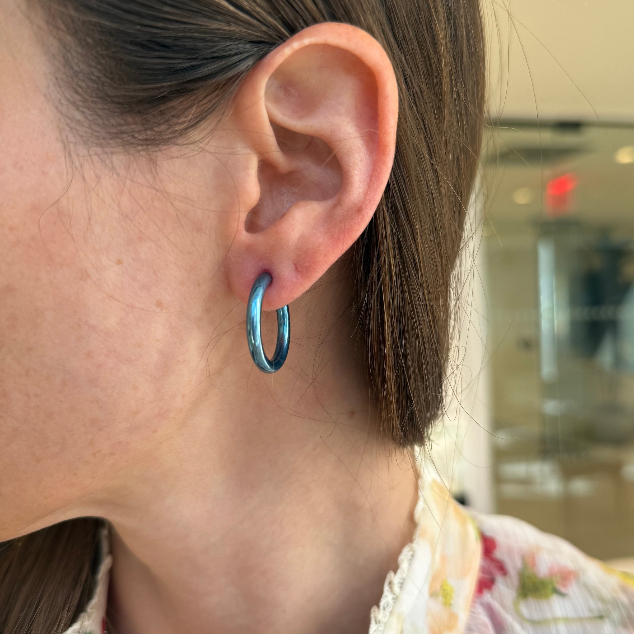 Dainty Blue Electric Hoop
