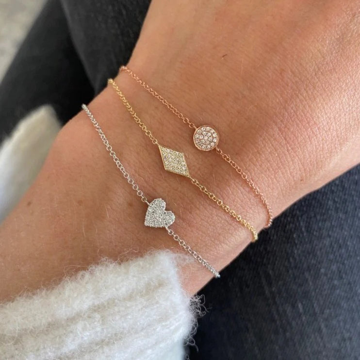 Mini Token Pave Heart Bracelet