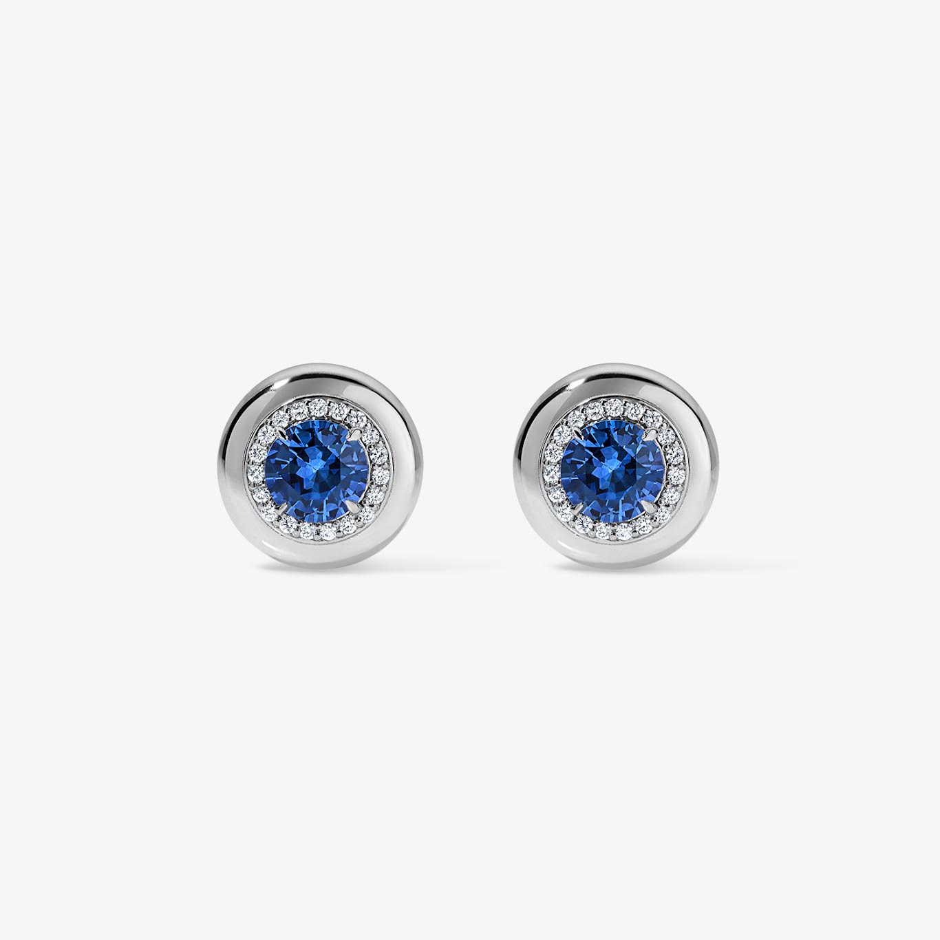 Blue Sapphire Candy Button Studs