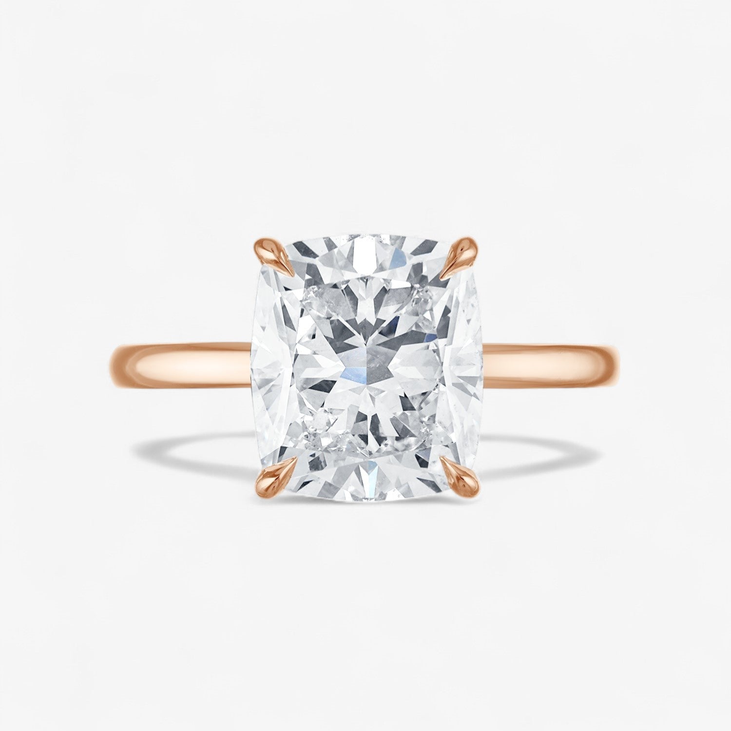 Cushion Cut Solitaire with Pave Bezel Engagement Ring