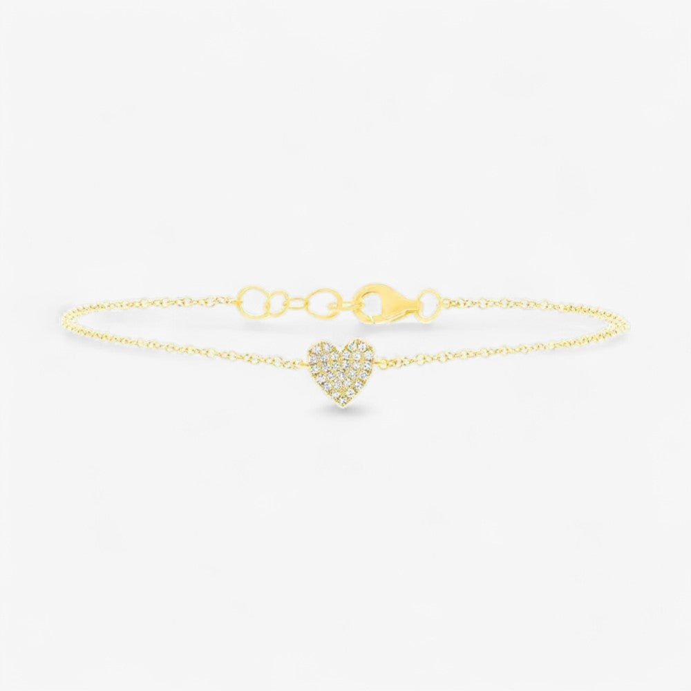 Mini Token Pave Heart Bracelet
