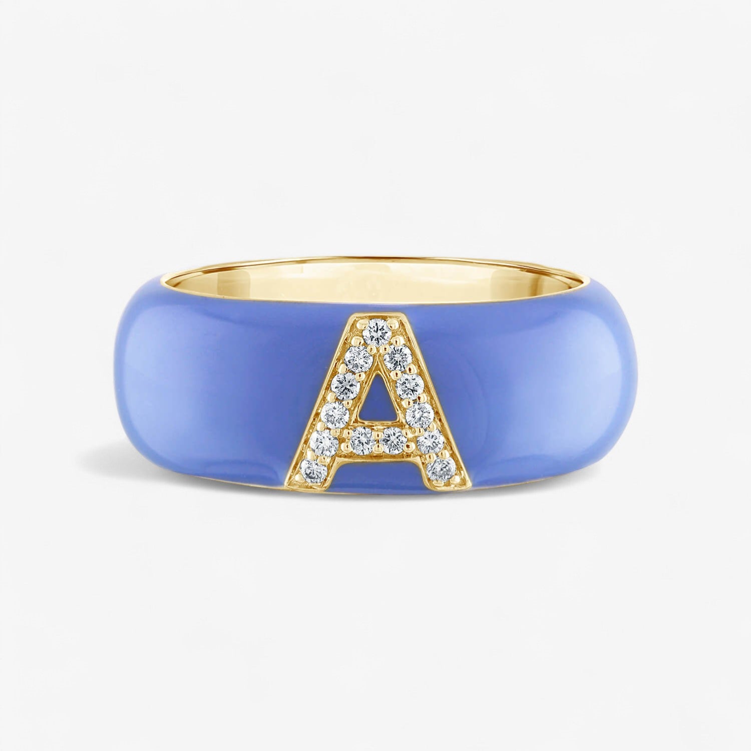 Poppy Enamel and Diamond Initial Cigar Band