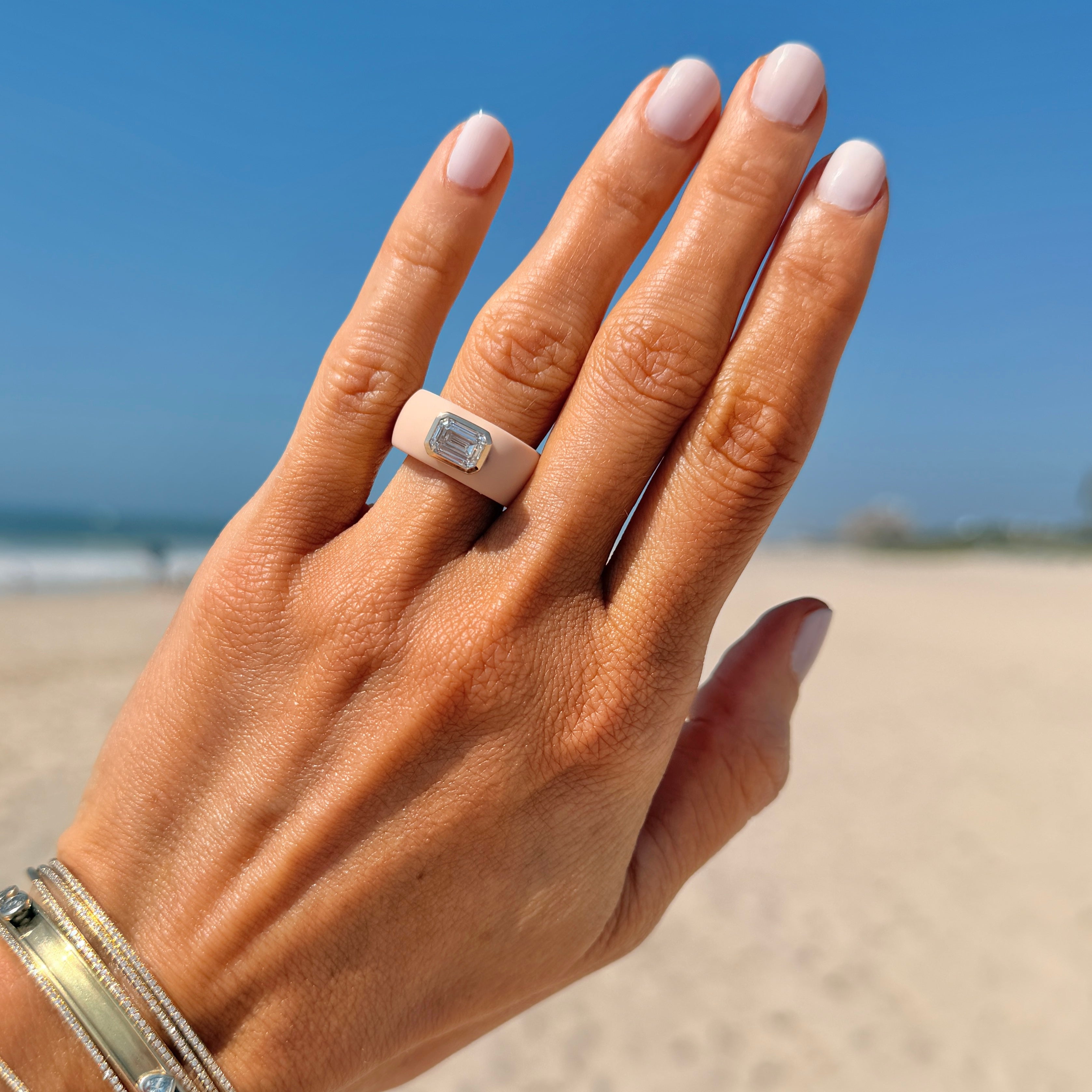 Heart Lab Grown Diamond on Silicone Band