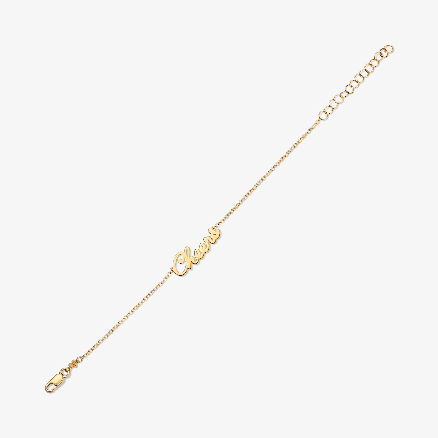 Gold Signature Script Bracelet