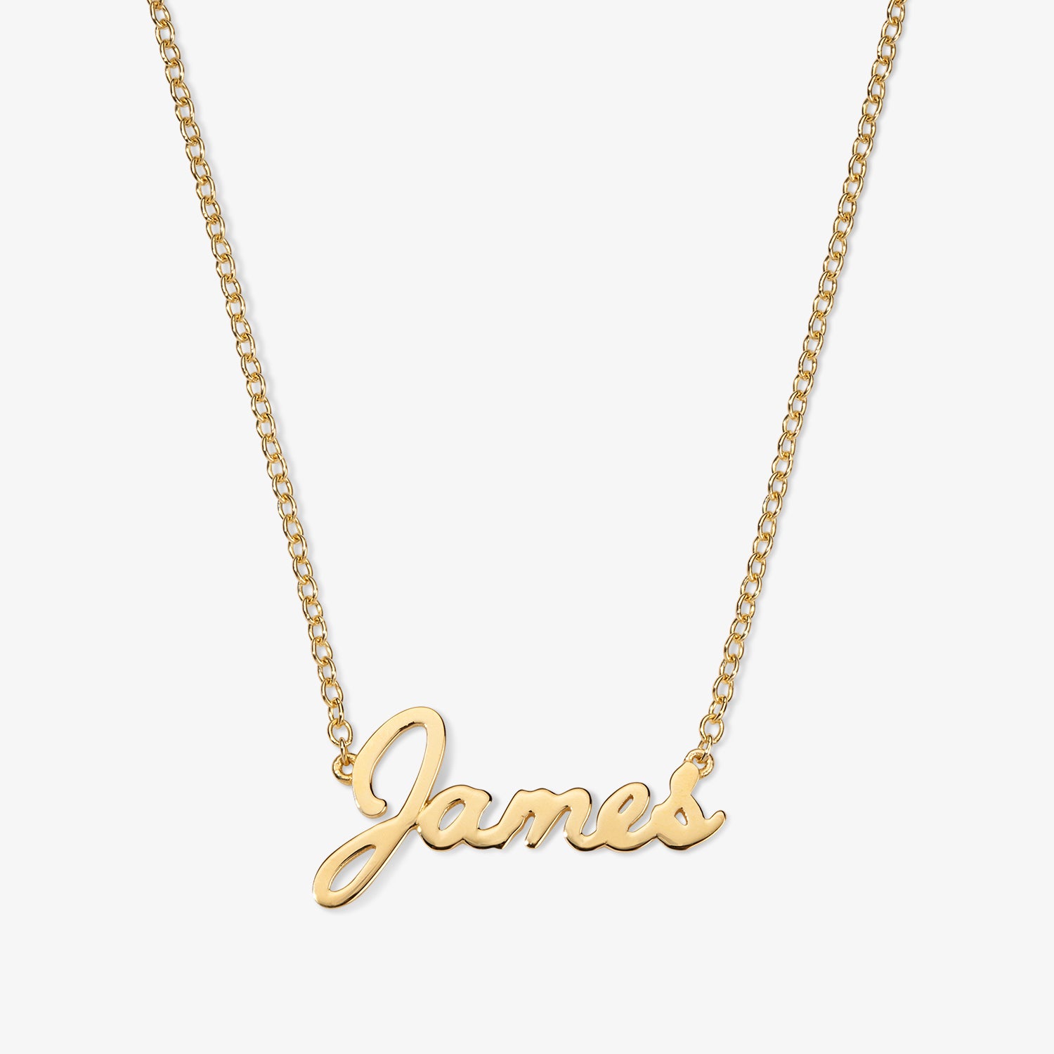 Gold Signature Script Necklace