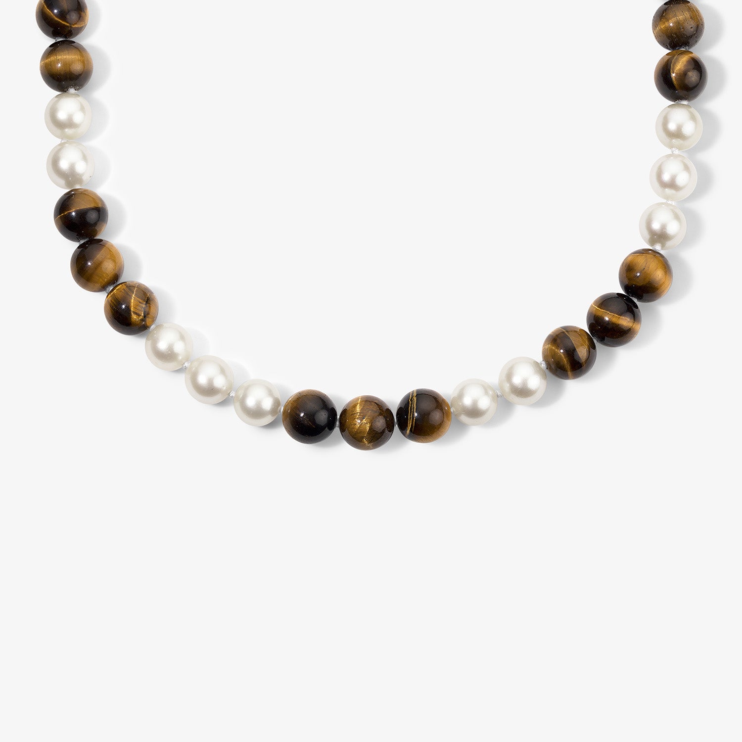Cultured Pearls and Tiger Eye Necklace