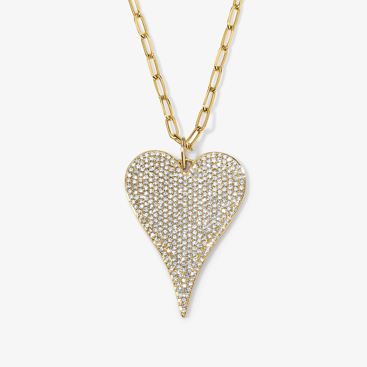 Jumbo Token Pave Heart Charm