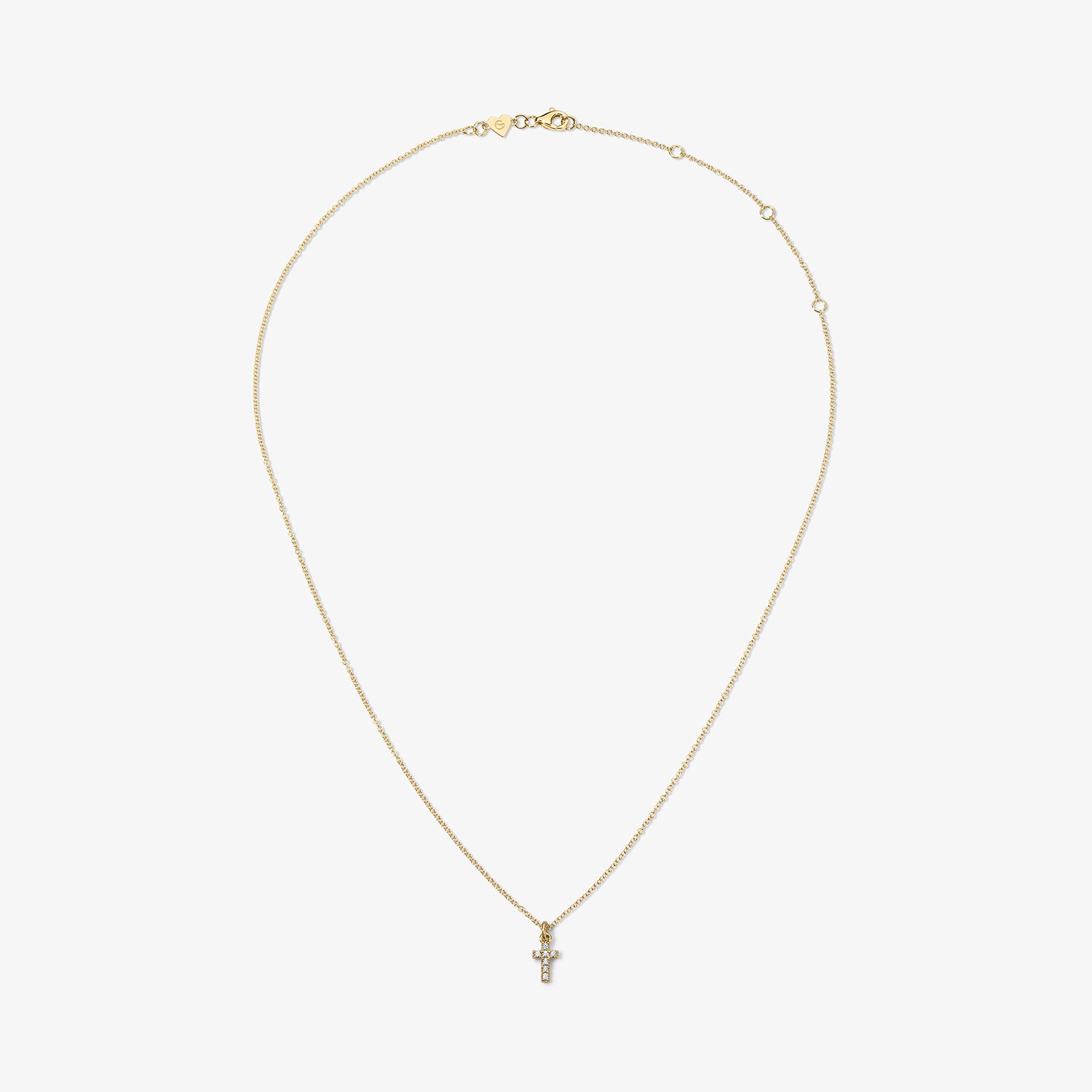 Mini Token Pave Cross Necklace
