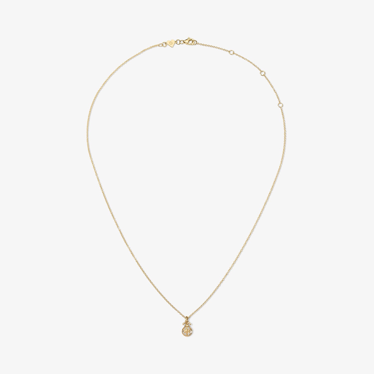 Mini Token Pave Ladybug Necklace