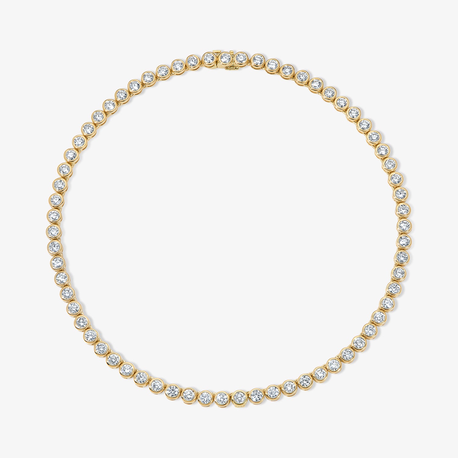 Margot Bezel Tennis Necklace 18K Yellow Gold