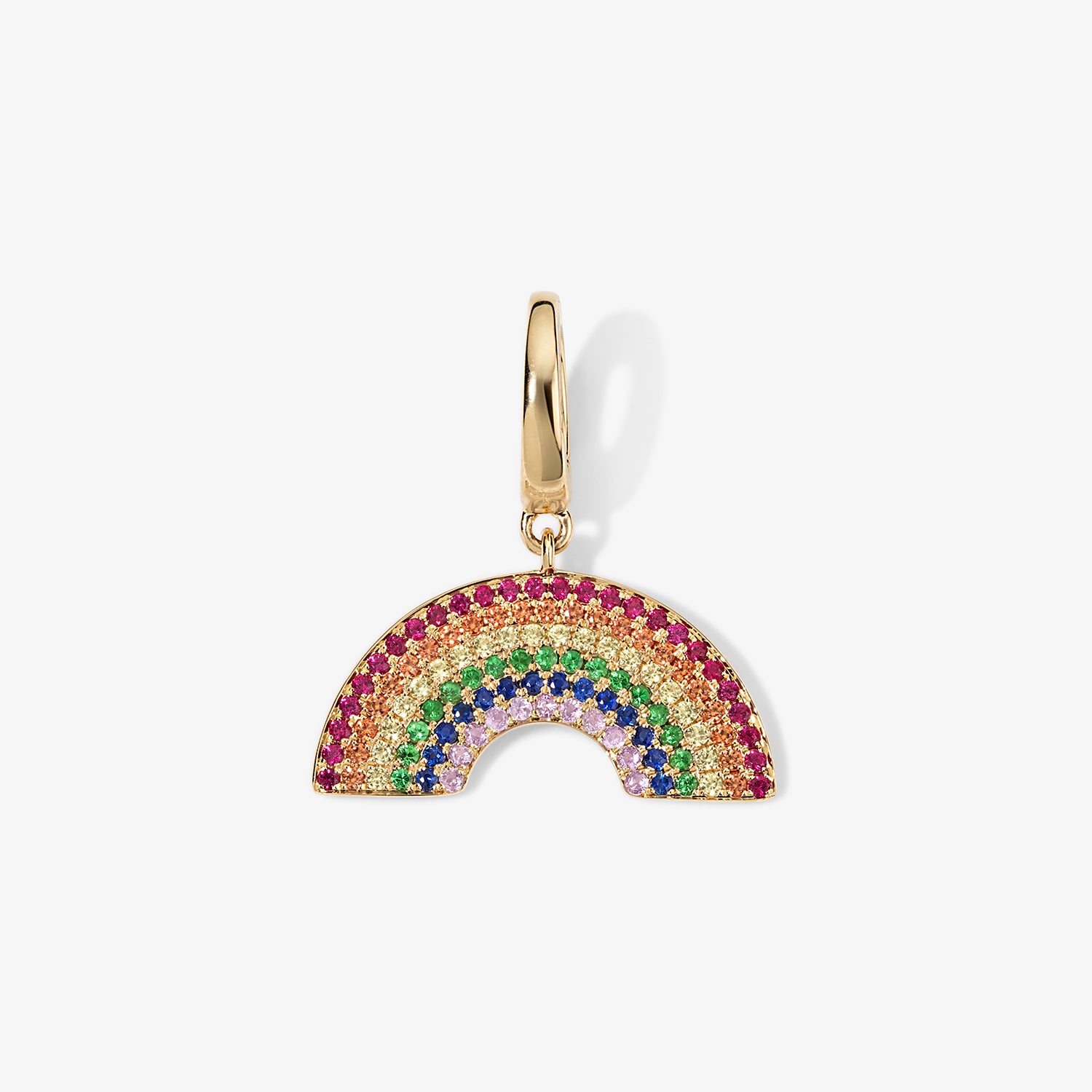 Large Token Rainbow Charm 14K Yellow Gold