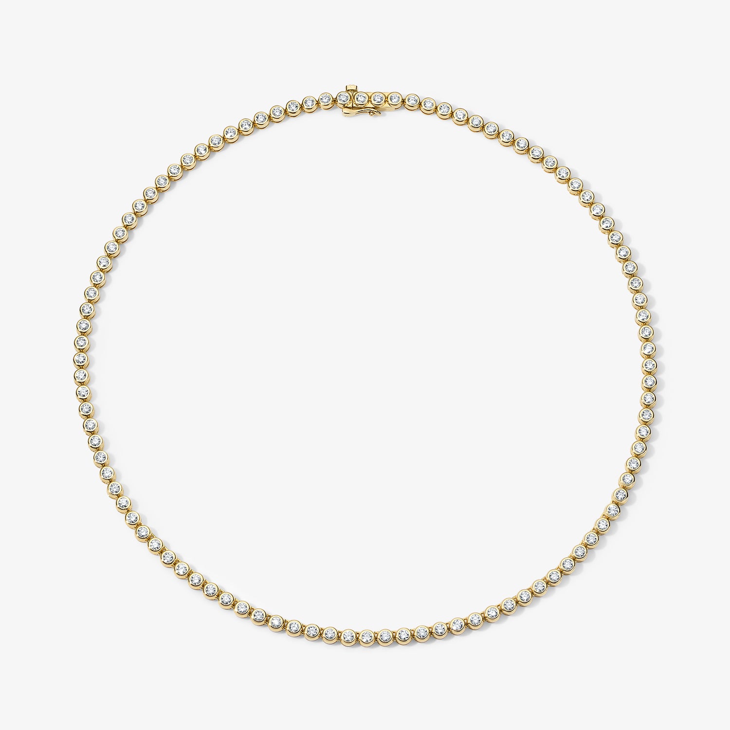Margot Mini Bezel Tennis Necklace 14K Yellow Gold 16in