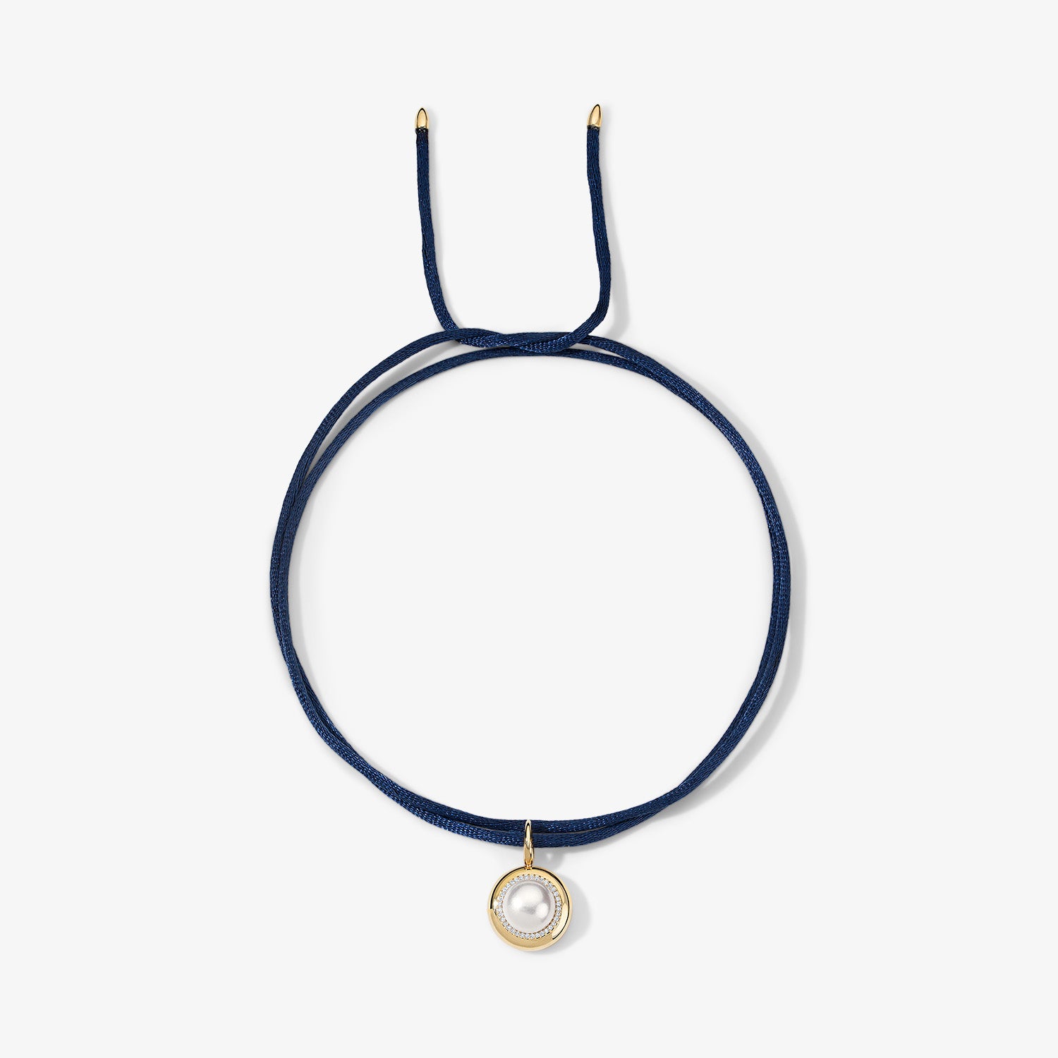 Kendall Navy Blue Satin Cord Necklace