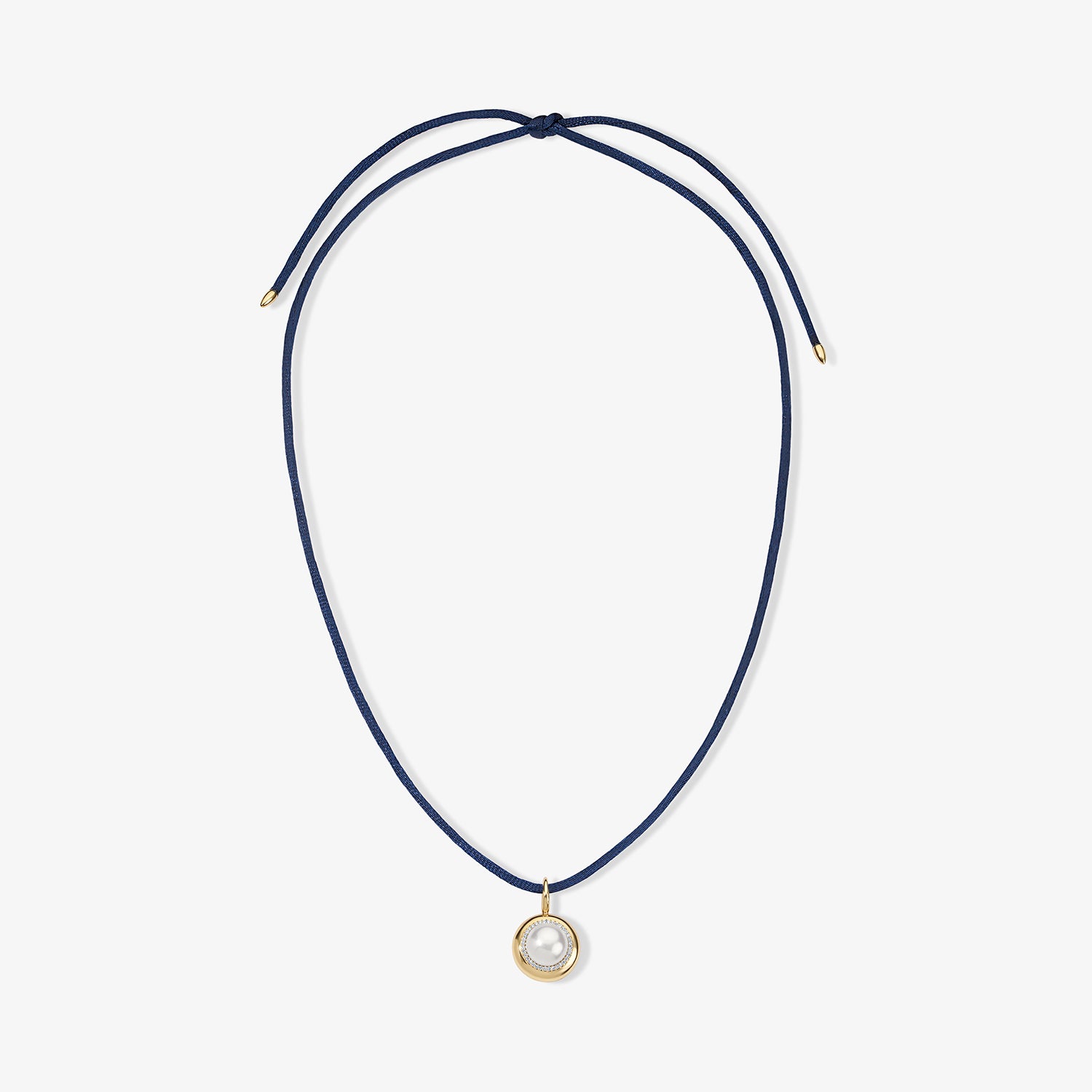 Kendall Navy Blue Satin Cord Necklace