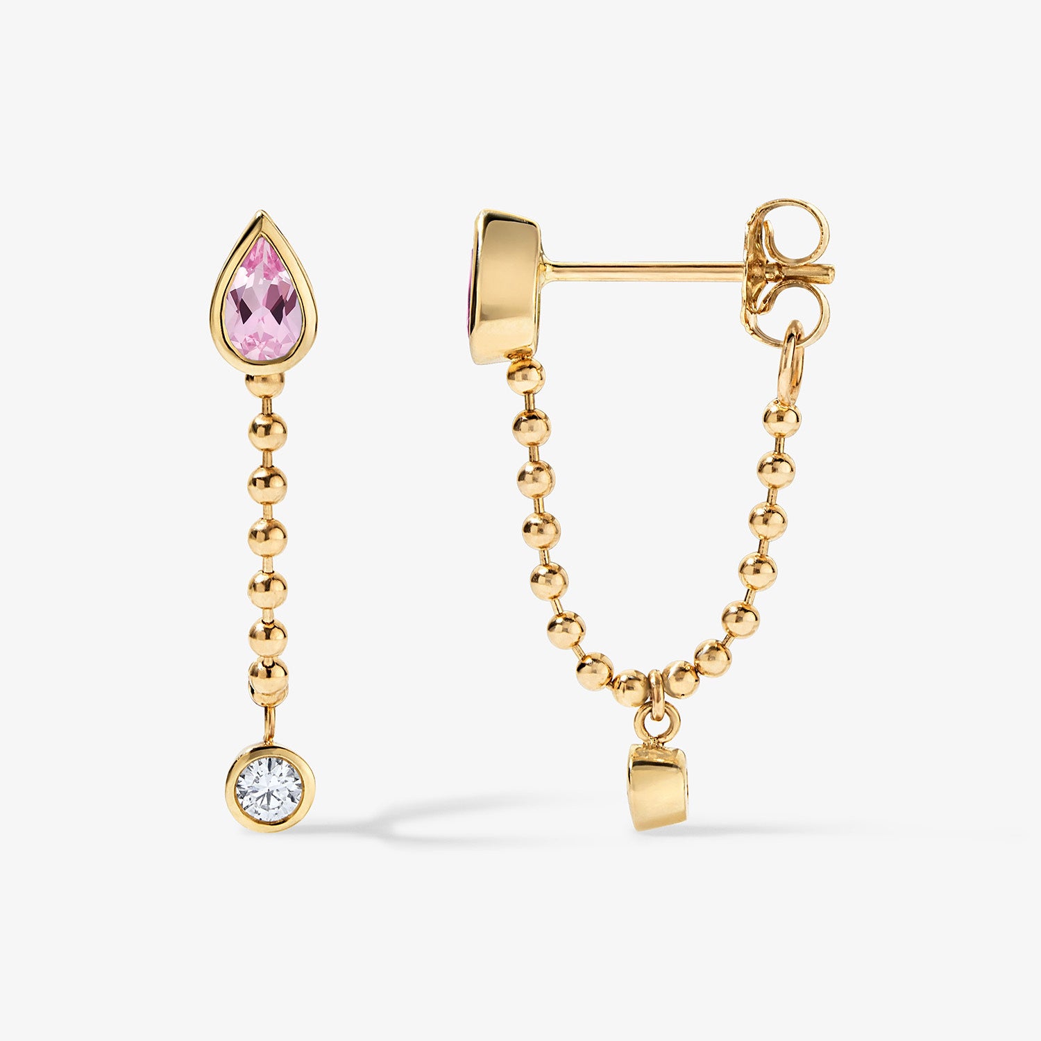 Margot Gemstone and Diamond Chain Earring