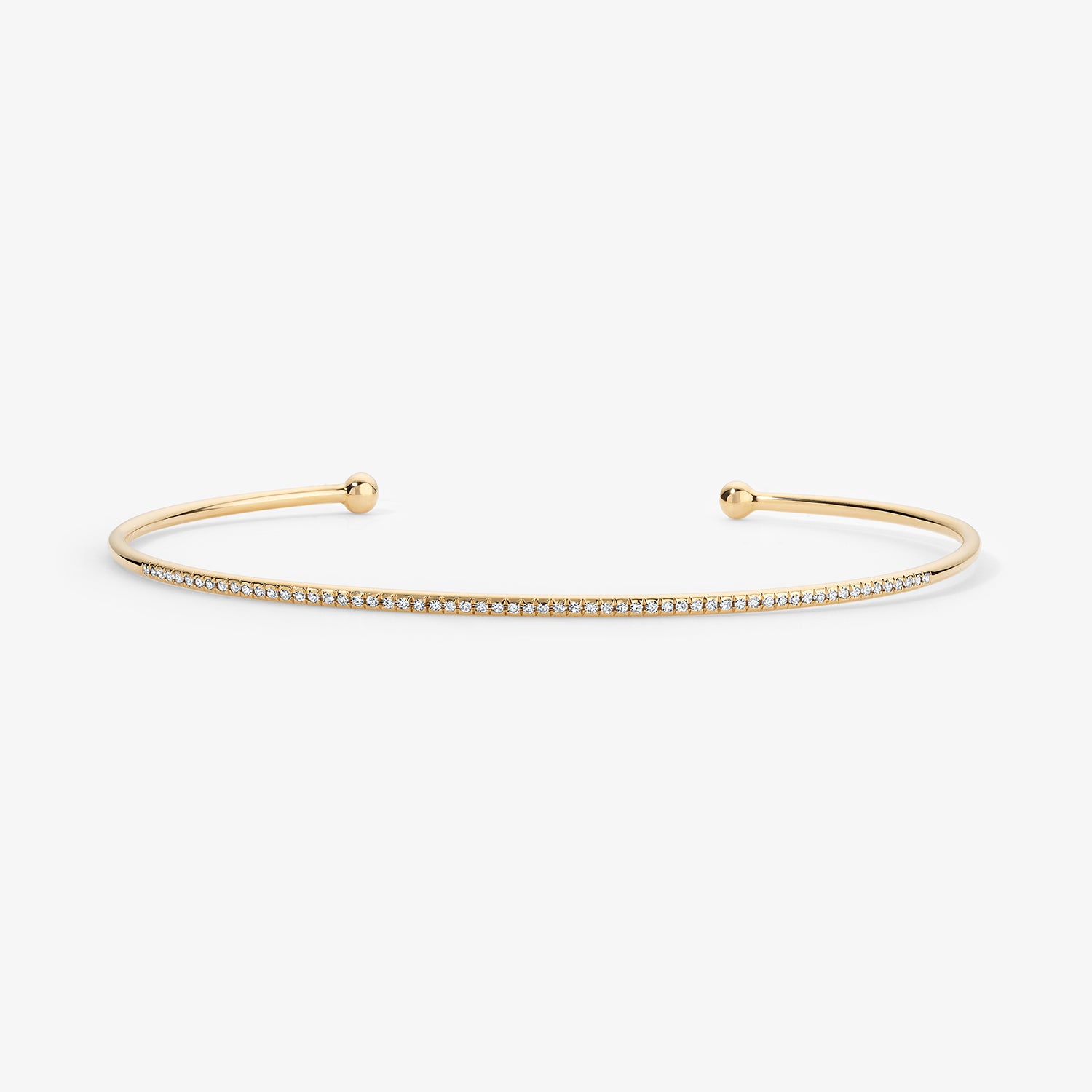 Ivy Pave Flex Cuff 14K Yellow Gold
