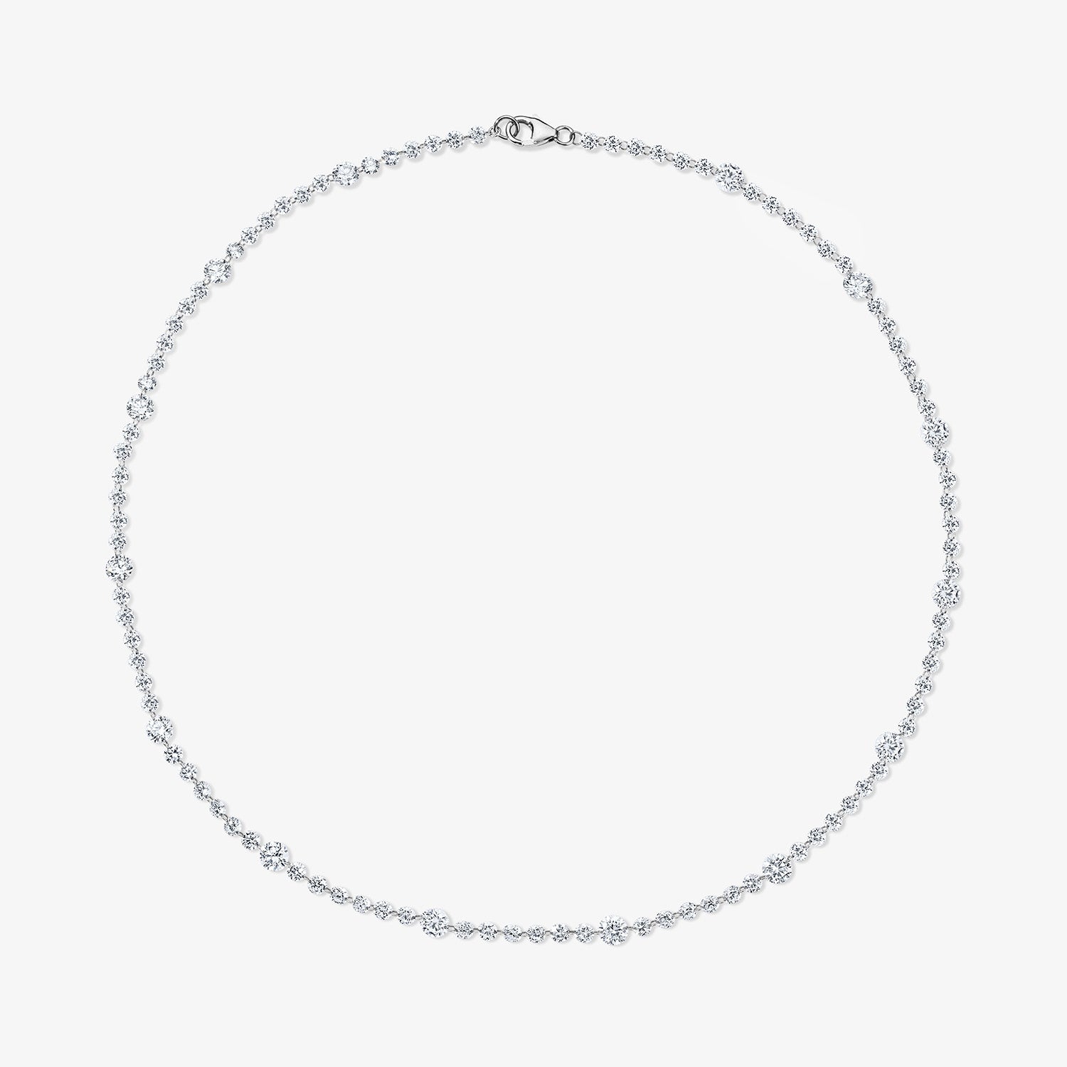 Lola Lab Grown Drilled Diamond Necklace 14K WhiteGold 15.5in