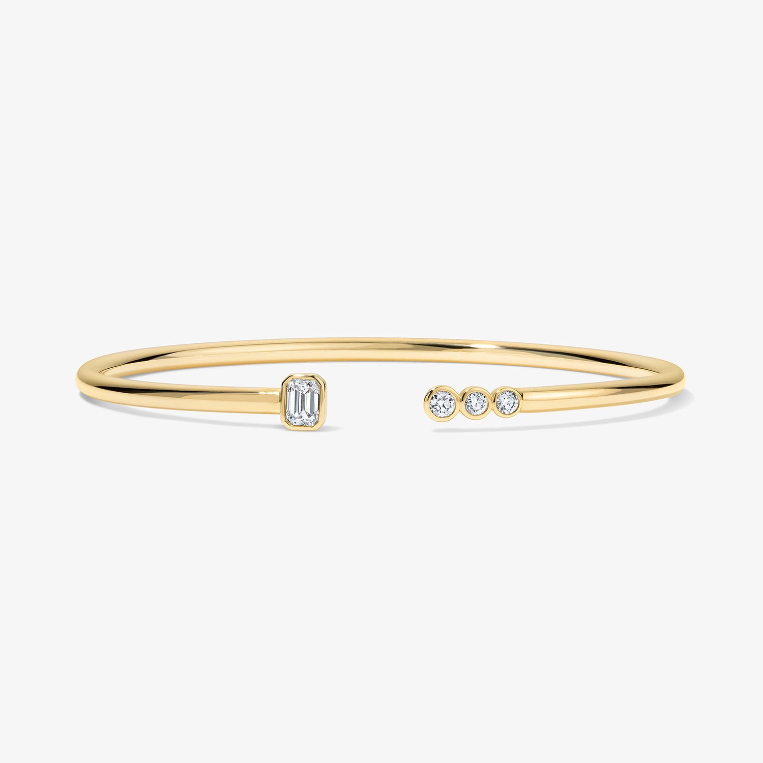 Undecided Emerald and Round Diamond Flex Bangle 14K Yellow Gold