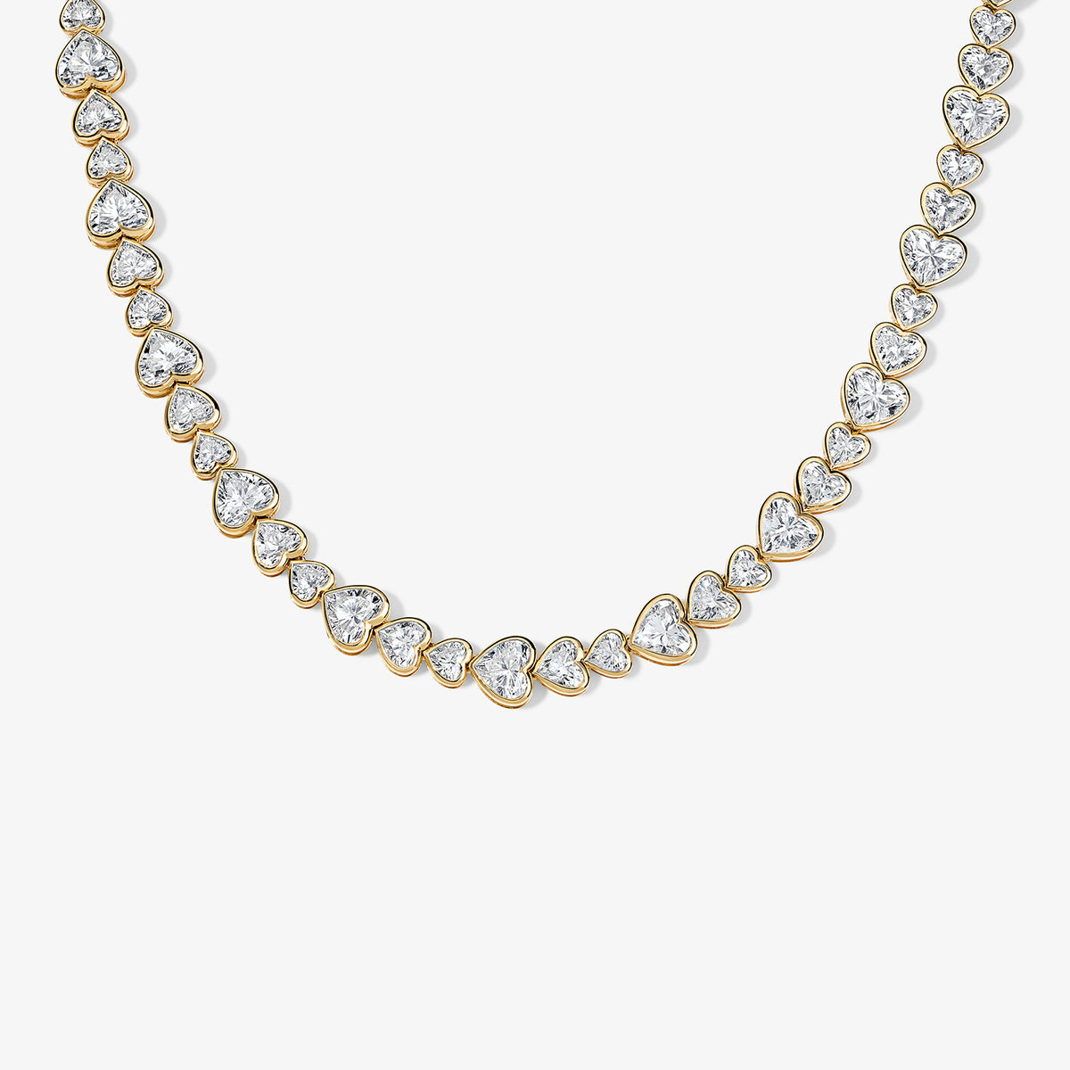 Coco Lab Diamond Heart Bezel Tennis Necklace