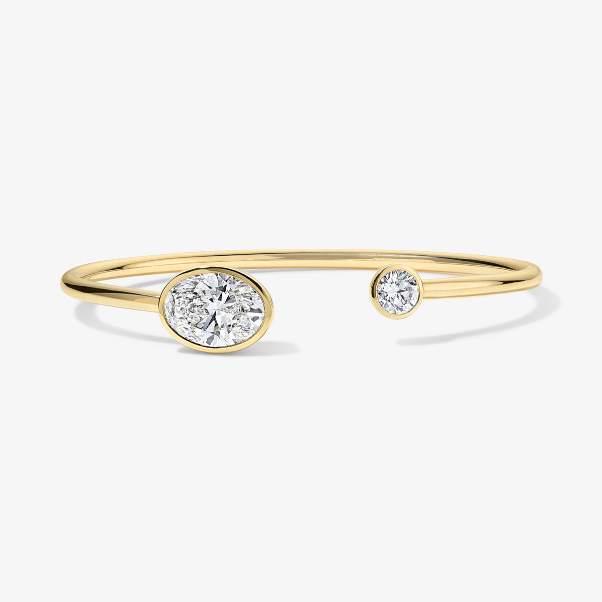 Coco Lab Diamond Oval Round Flex Bangle 14K Yellow Gold Regular