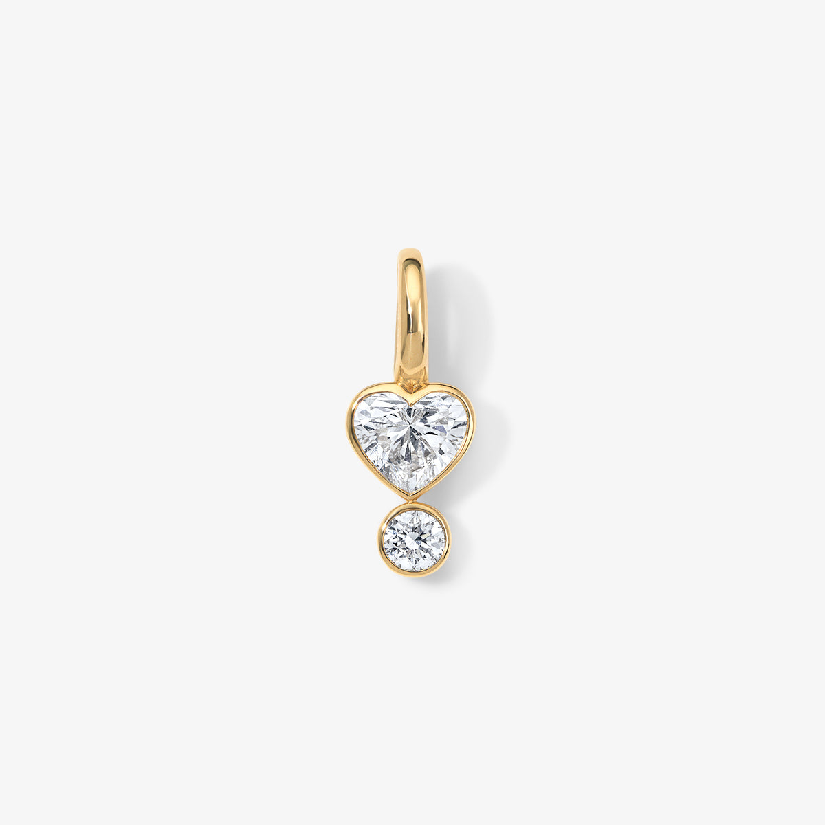 Coco Lab Diamond Heart Charm 14K Yellow Gold