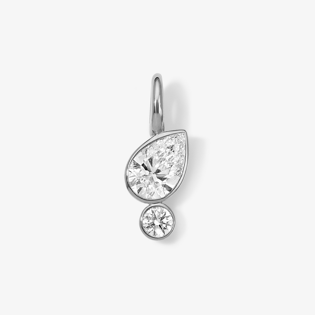 Coco Lab Diamond Pear Charm 14K White Gold Regular Charm Only