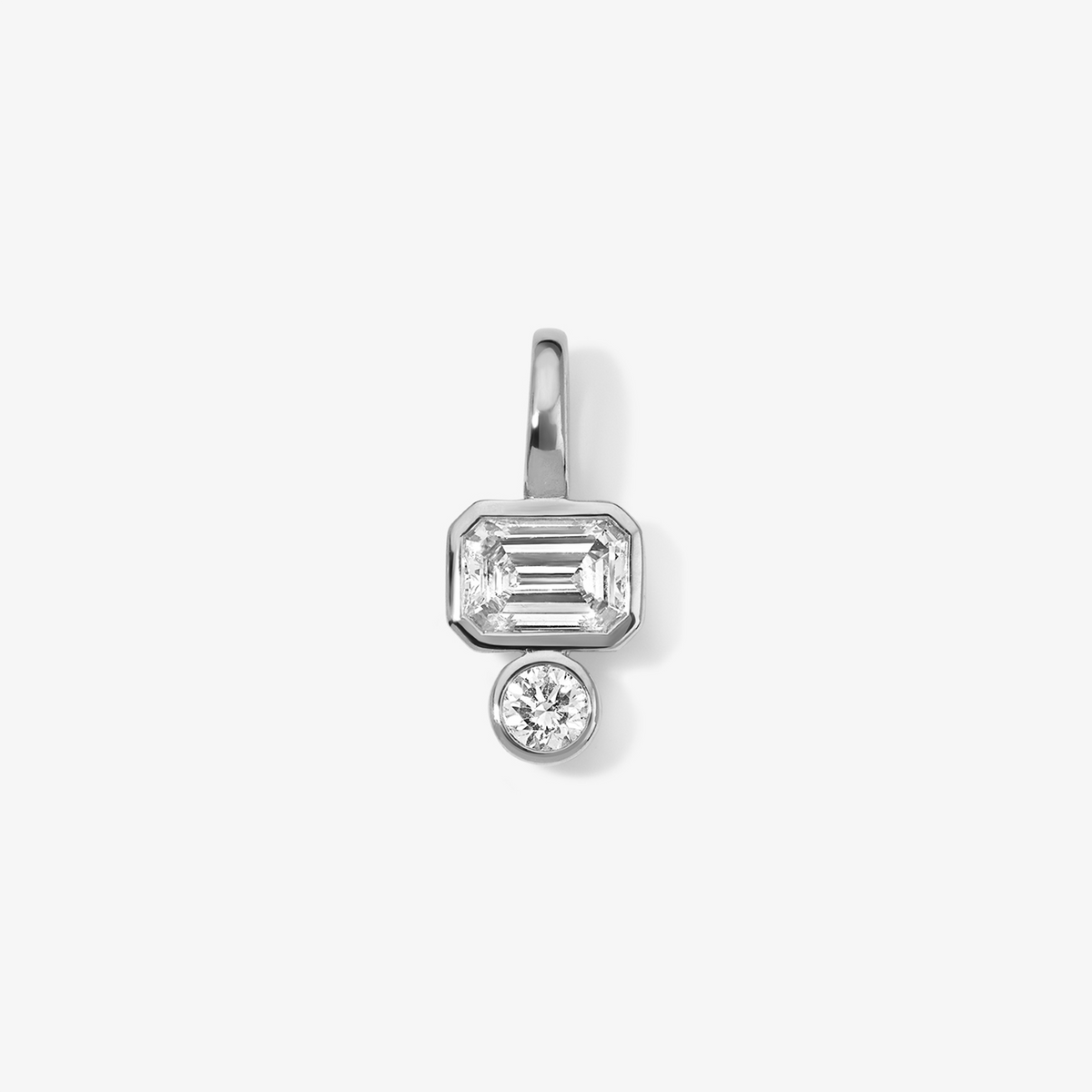 Coco Lab Diamond Emerald Charm 14K White Gold Regular