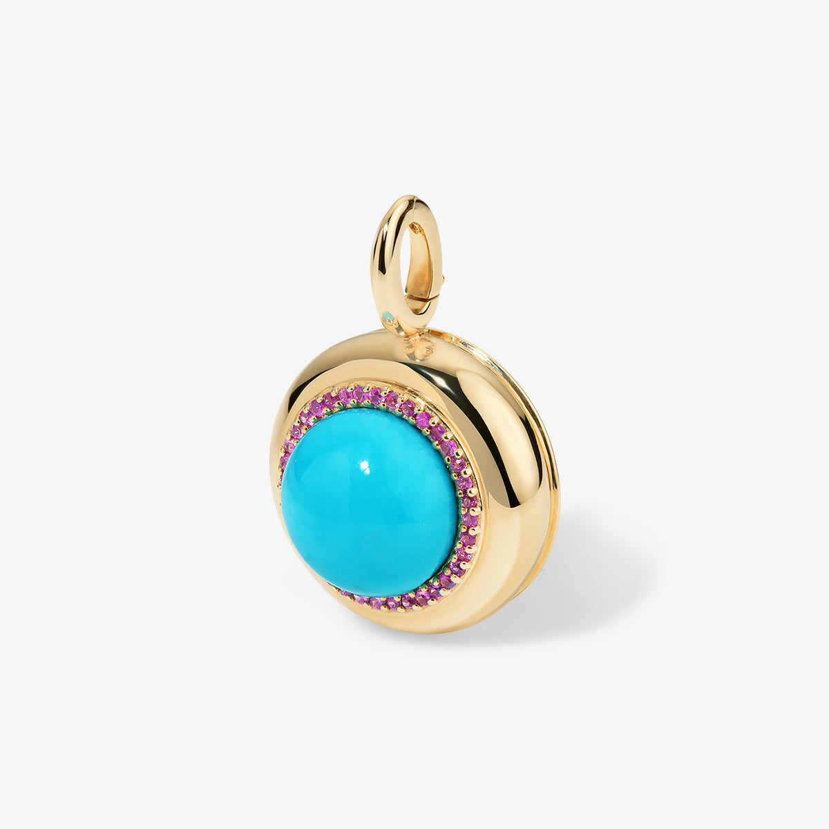 Large Turquoise Candy Button Charm