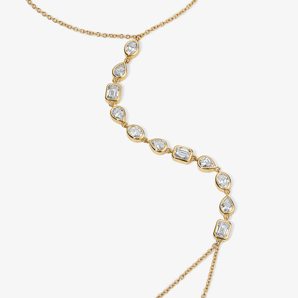 Coco Lab Diamond Mixed Shape Hand Chain 14K Yellow Gold