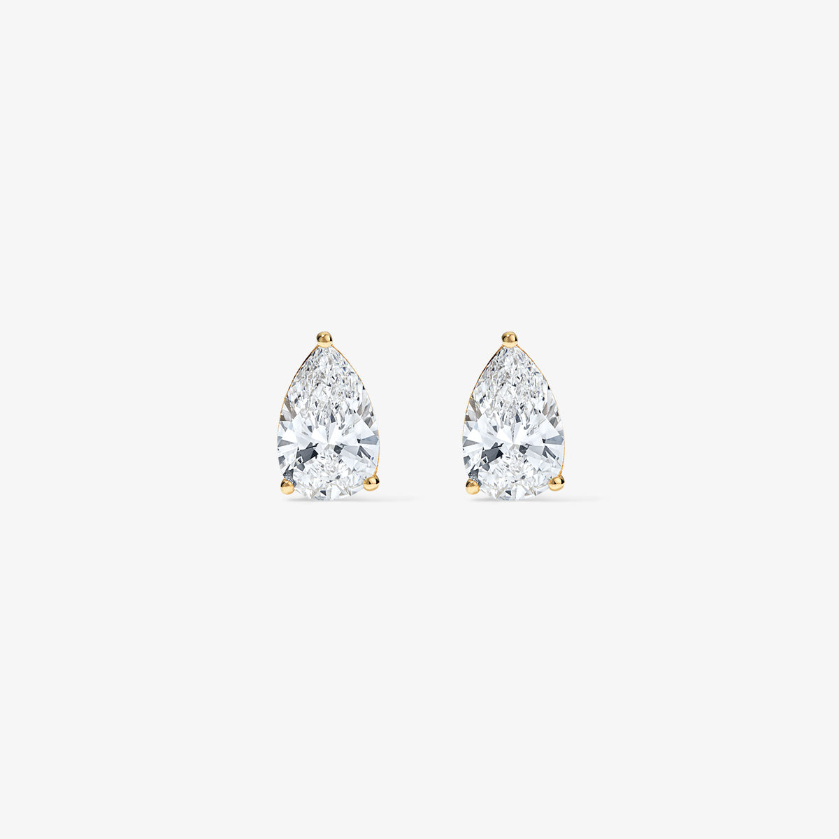 Lab Grown Diamond Pear Studs 14K Yellow Gold