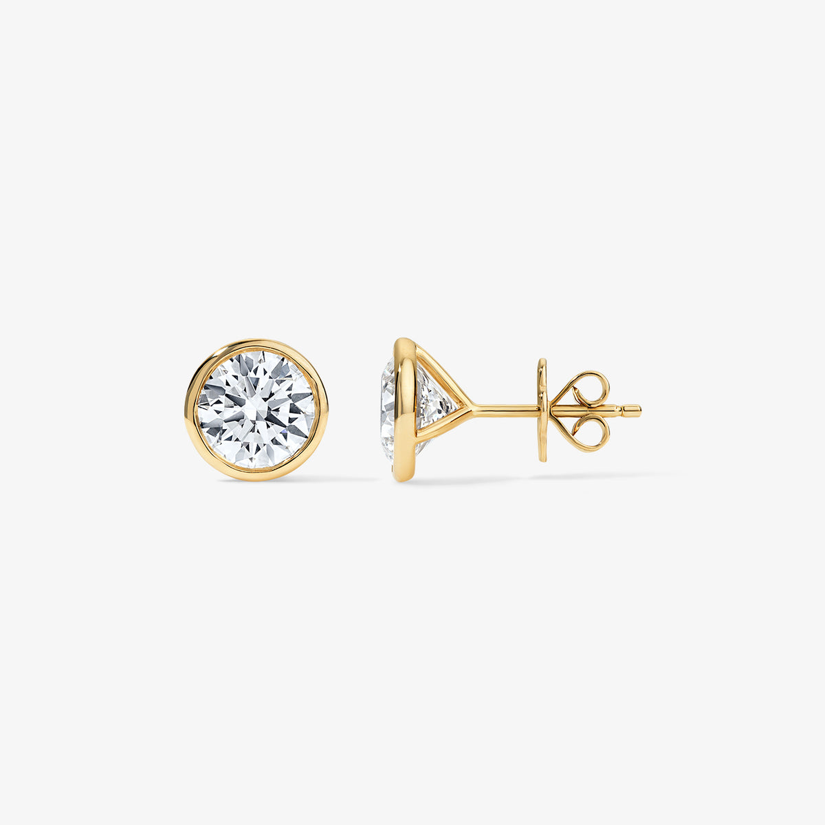 Lab Grown Diamond Round Bezel Studs