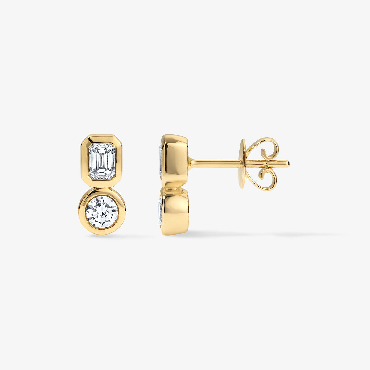 Coco Lab Diamond Emerald Round Studs