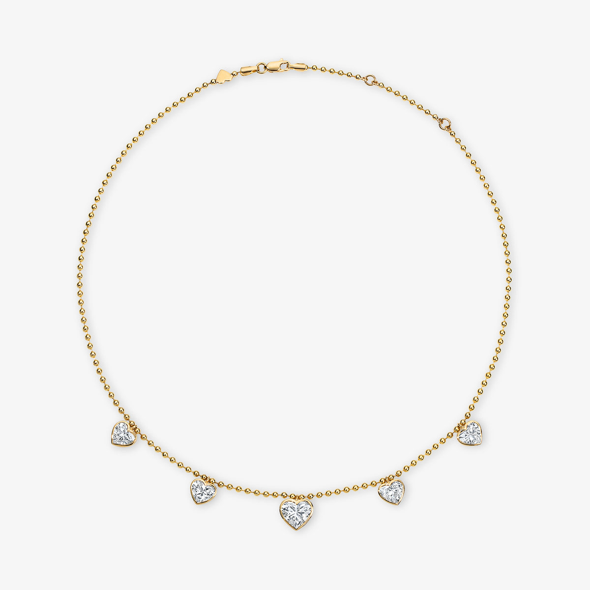 Coco Lab Heart Diamond Shaker Necklace 14K Yellow Gold 14-16in
