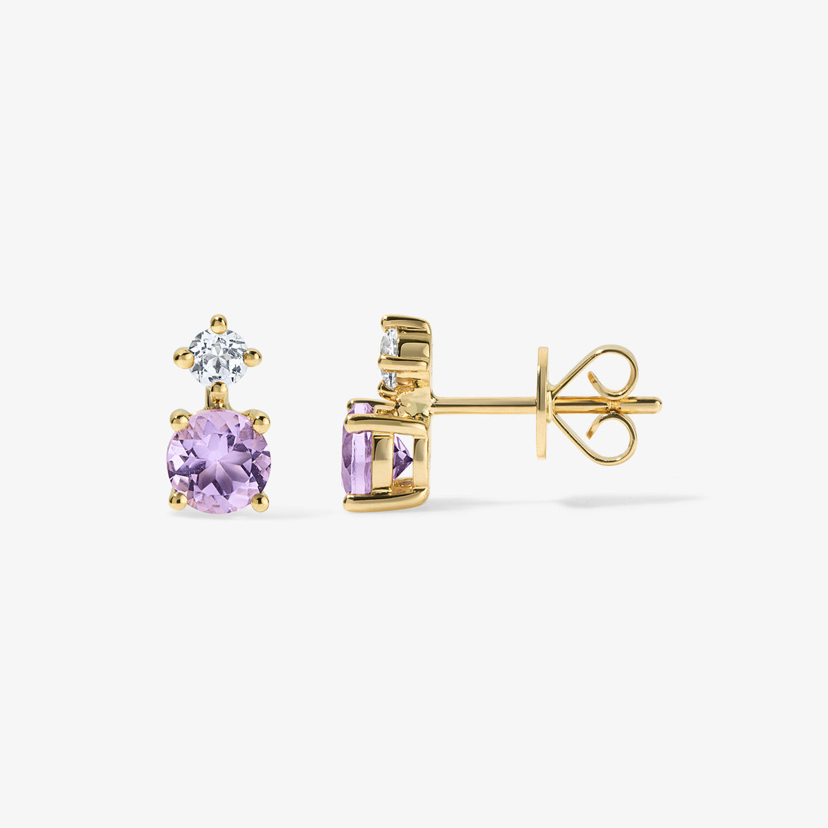 Mini Confetti Rose De France Amethyst Studs