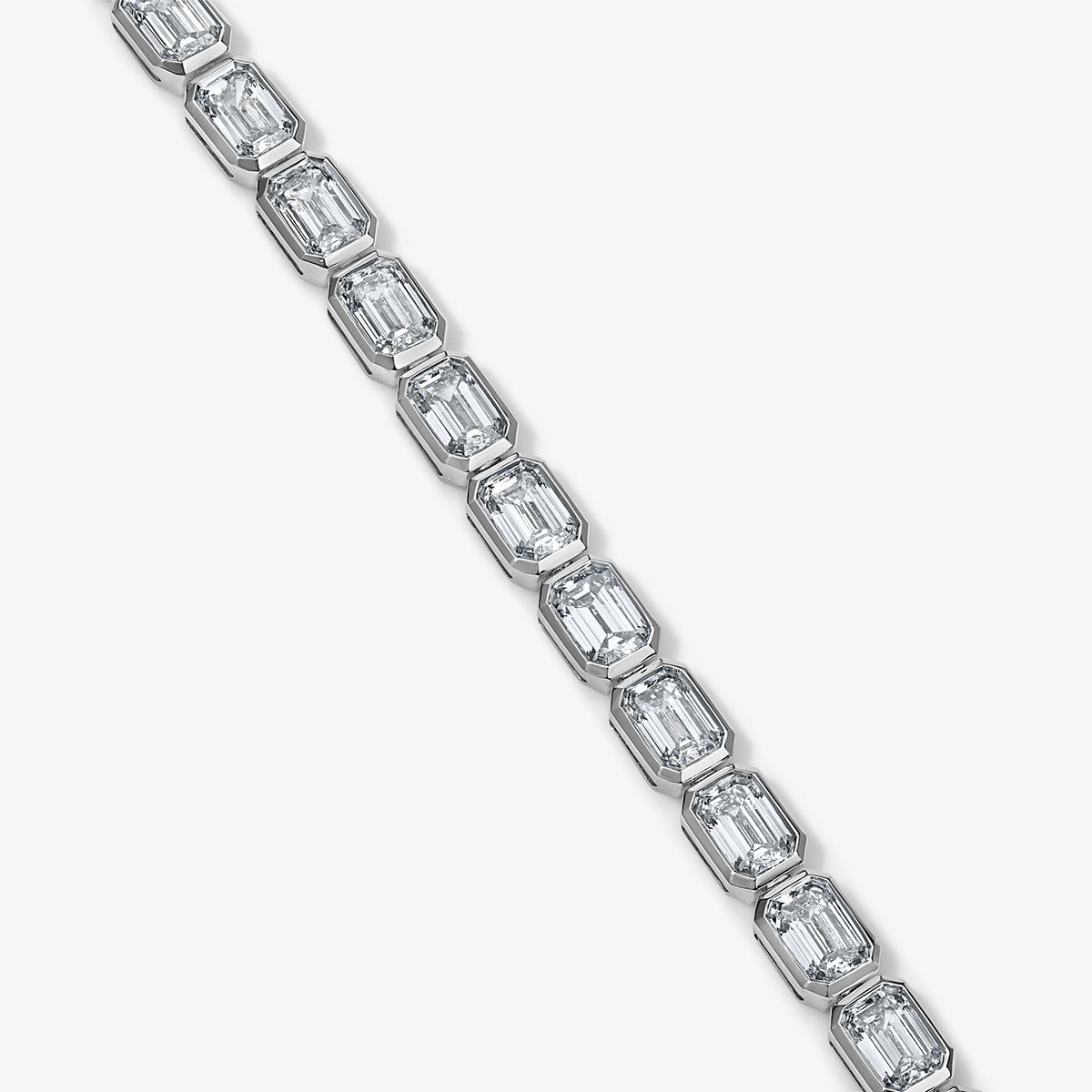 Lab Grown Diamond Emerald Bezel Tennis Bracelet
