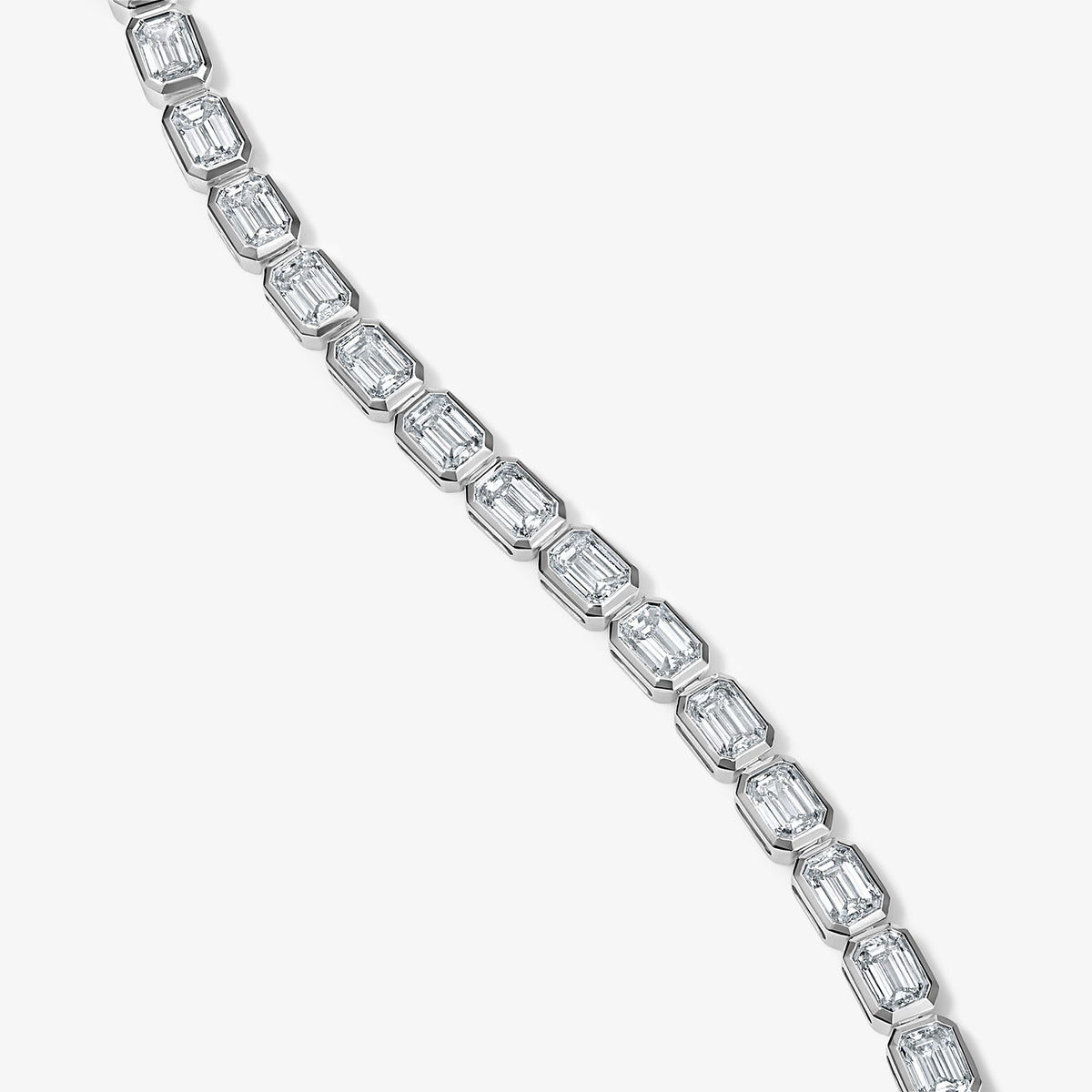 Lab Grown Diamond Emerald Bezel Tennis Bracelet