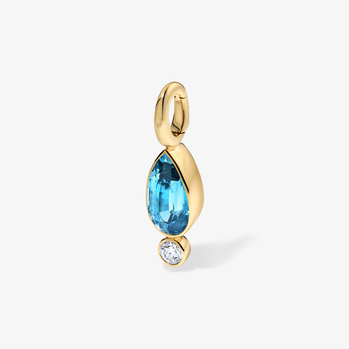 Coco Candy Blue Zircon Pear Charm