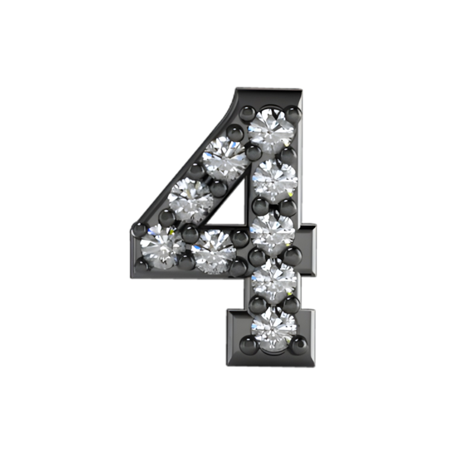 Slider Pave Number 4 Charm