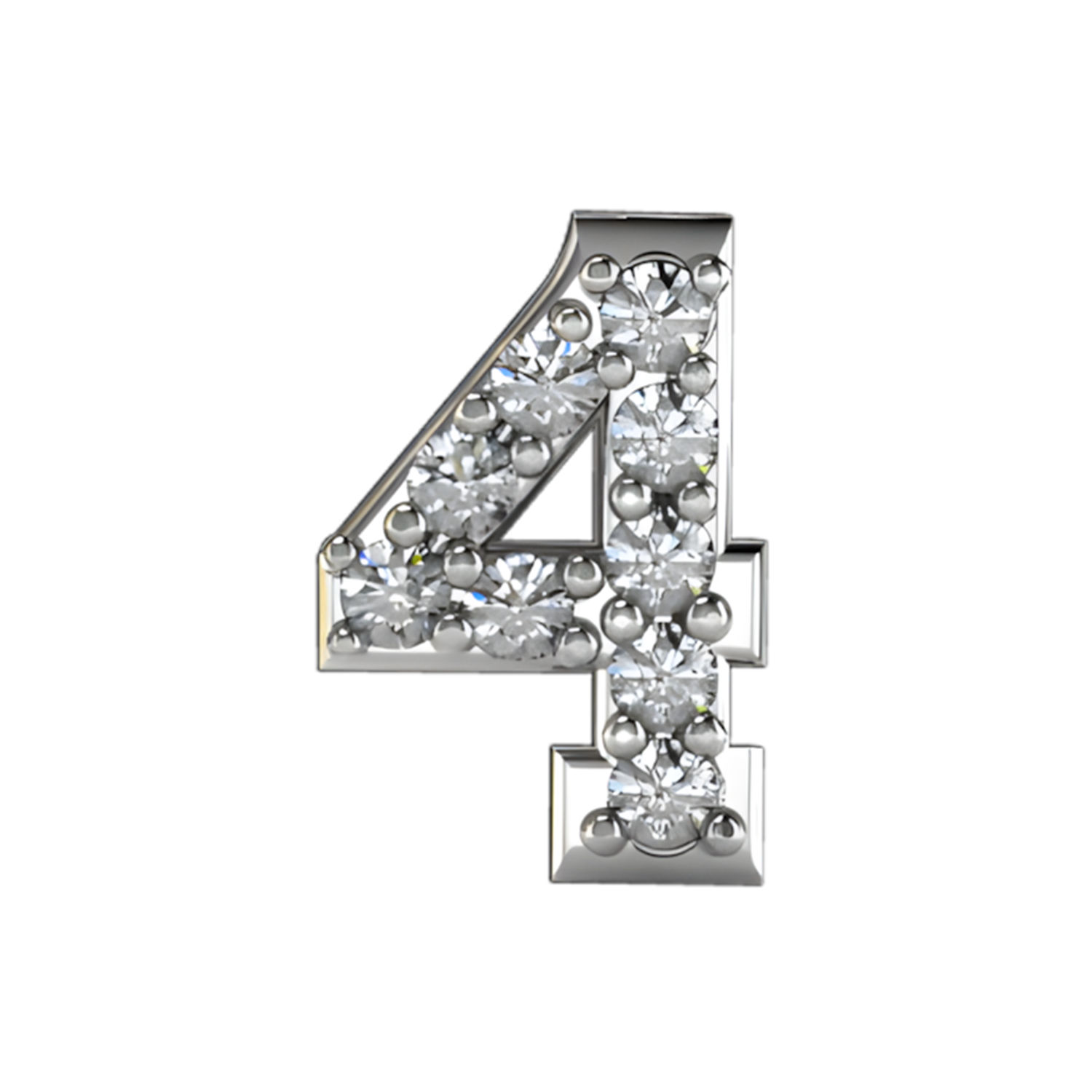 Slider Pave Number 4 Charm