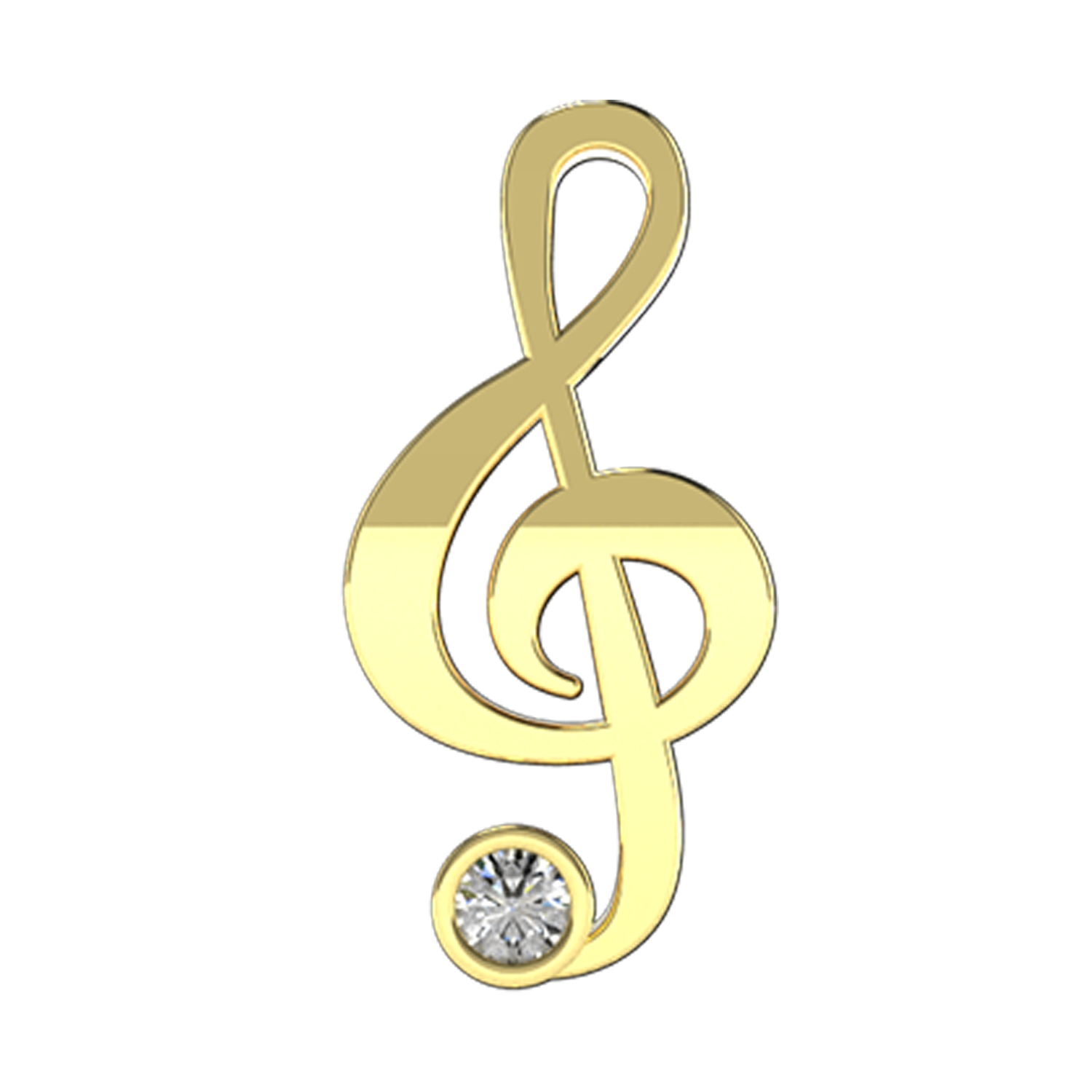 Treble Clef Slider Necklace Charm