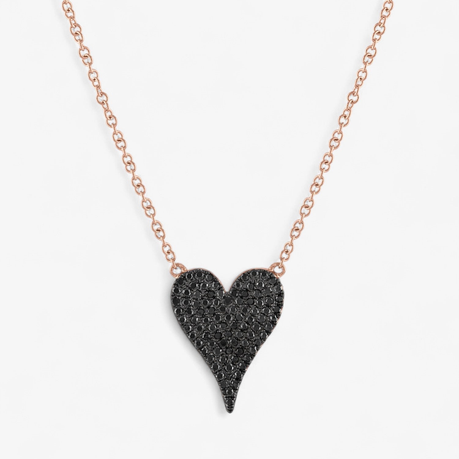 Black Diamond Small Heart Necklace
