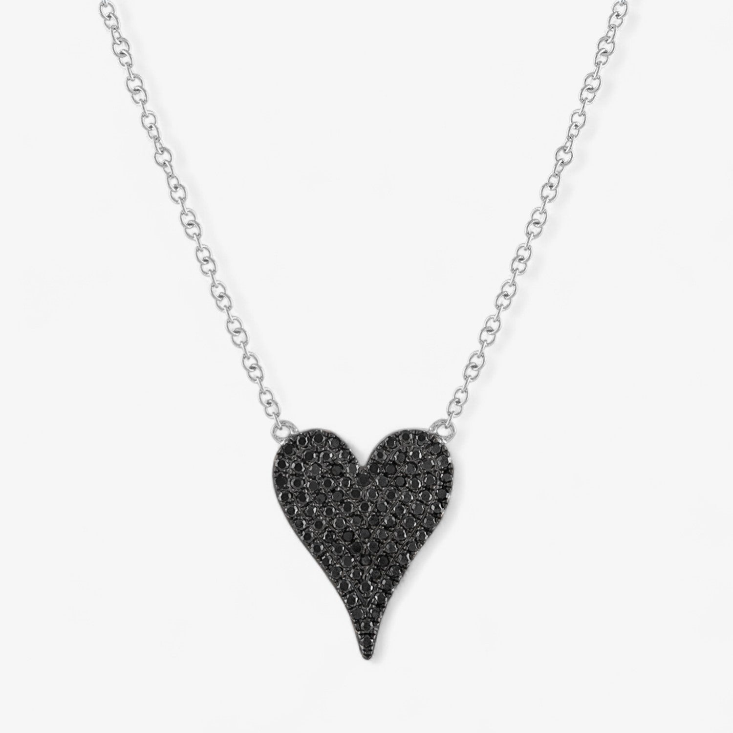 Black Diamond Small Heart Necklace