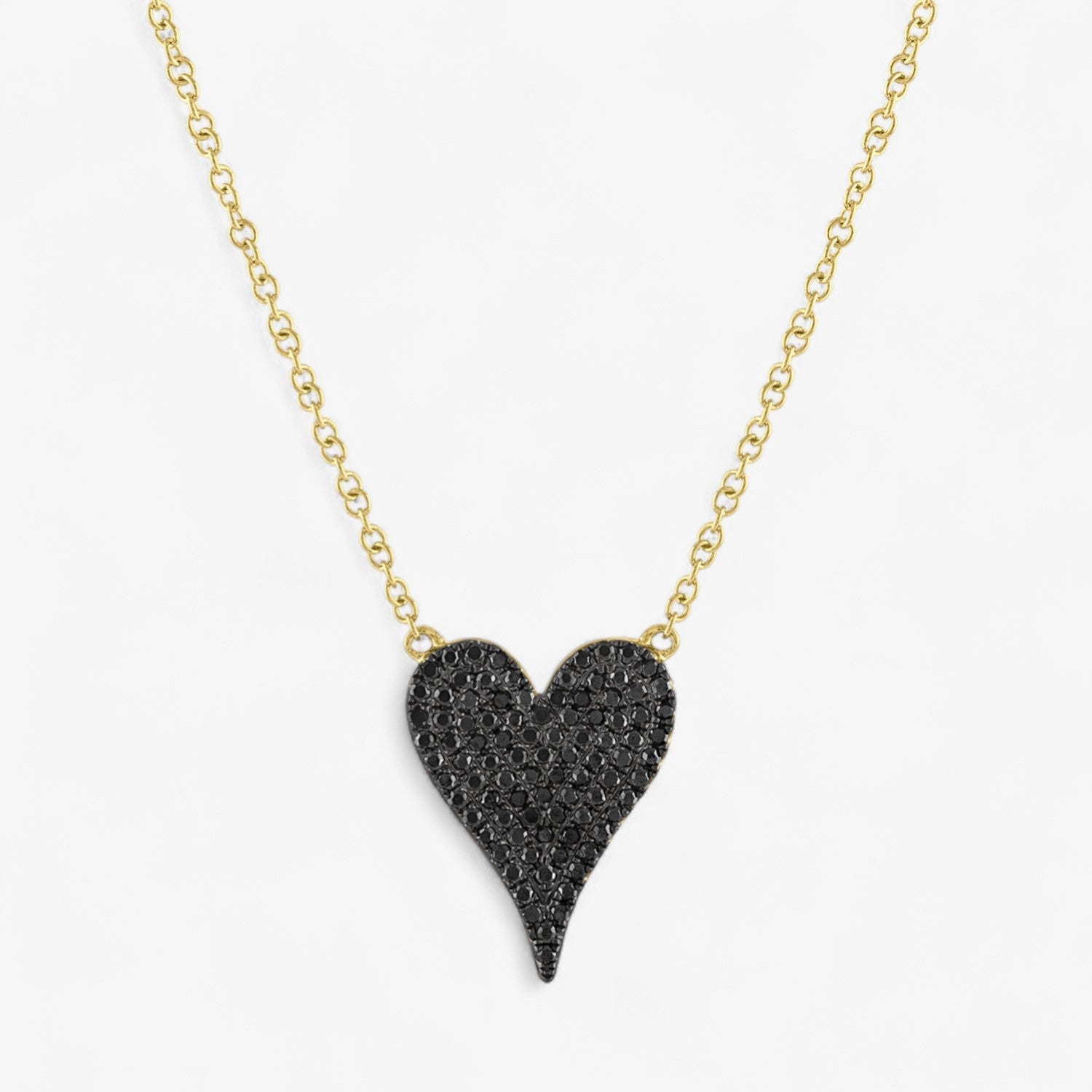 Black Diamond Small Heart Necklace