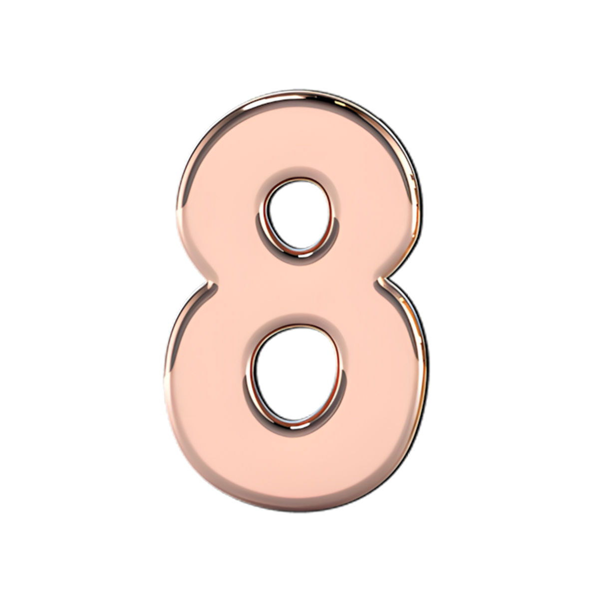 Slider Solid Number 8 Charm 18K Rose Gold