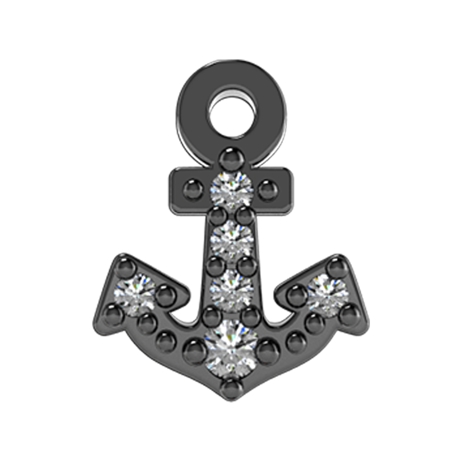 Anchor Slider Charm Black Rhodium