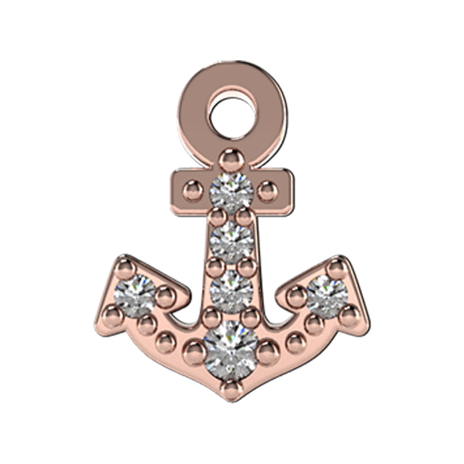 Anchor Slider Charm 18K Rose Gold