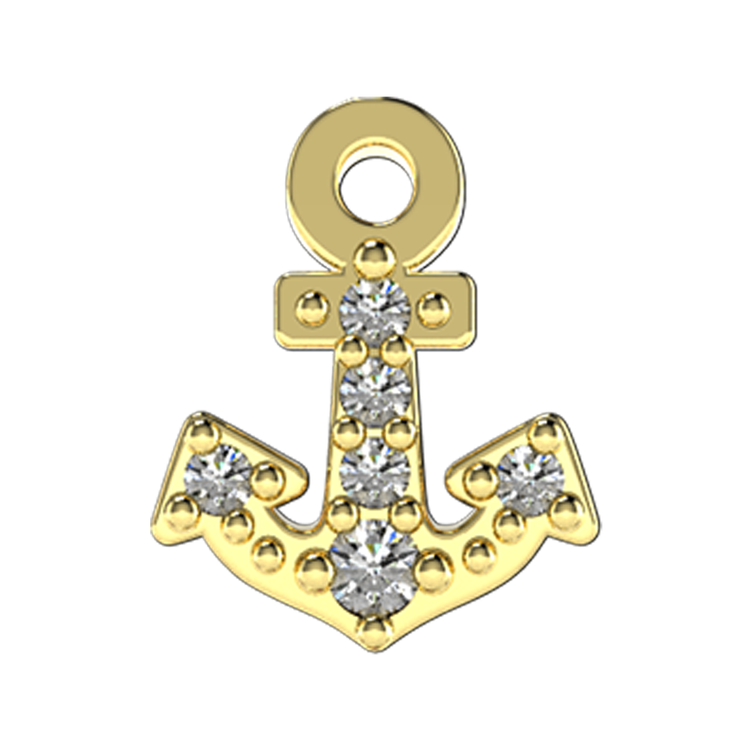 Anchor Slider Charm 18K Yellow Gold